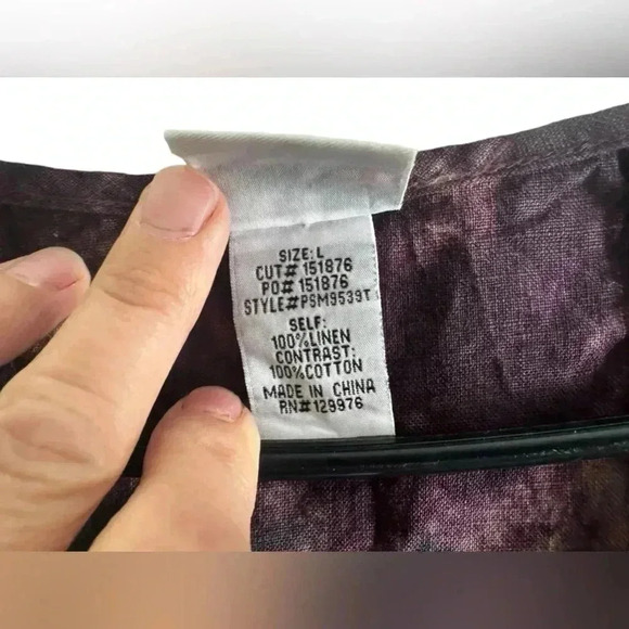 MINDSET BY XCVI Linen Crochet Trim Tunic Size L - Picture 13 of 14